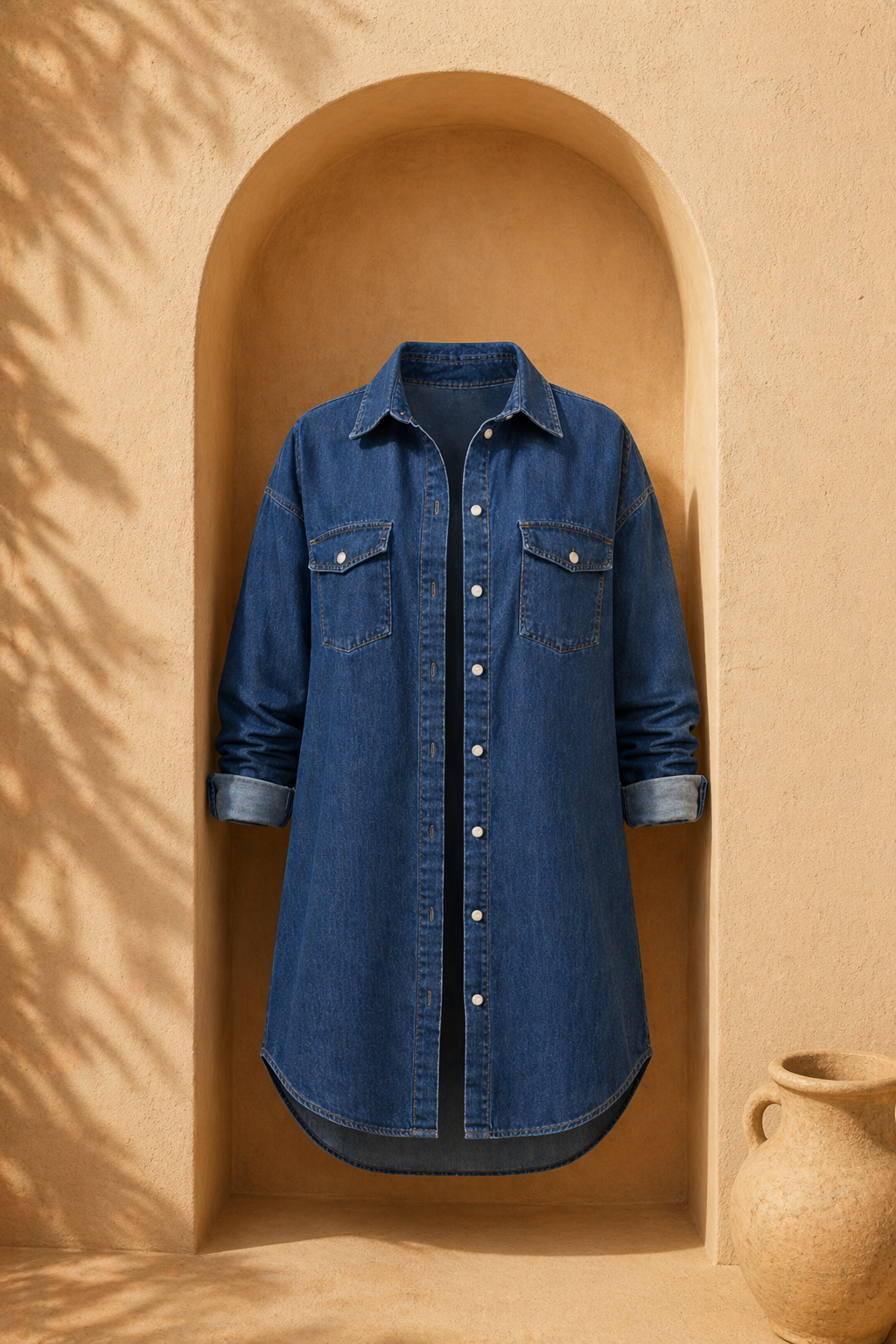 Long sleeve denim shirt