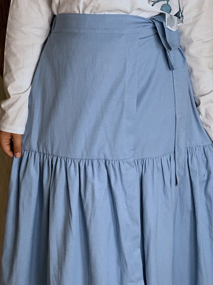 Baby blue wrap Jeans skirt