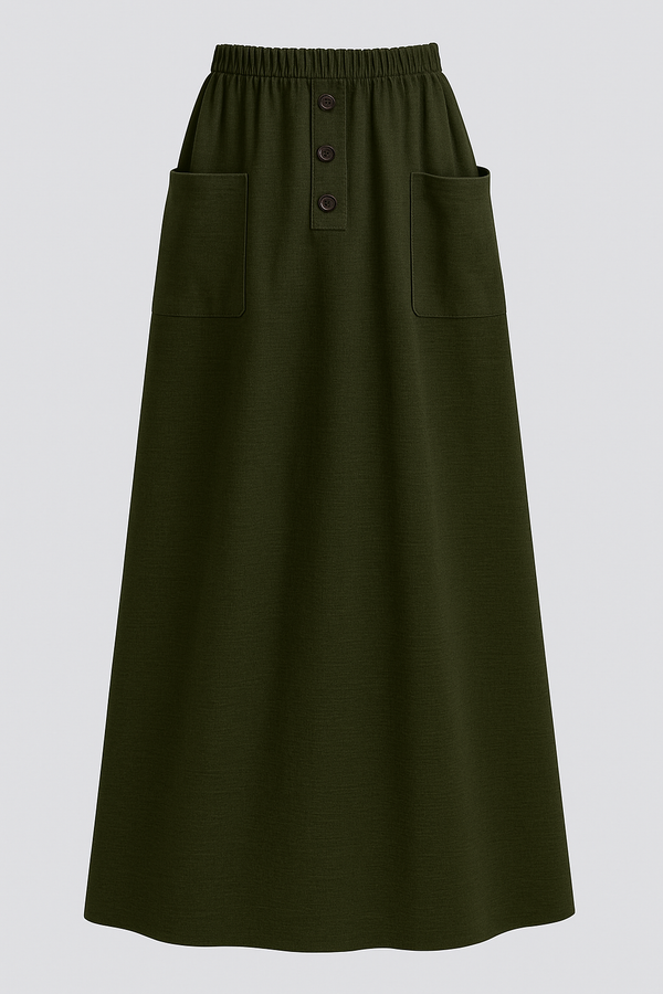 Linen Skirt with front pockets