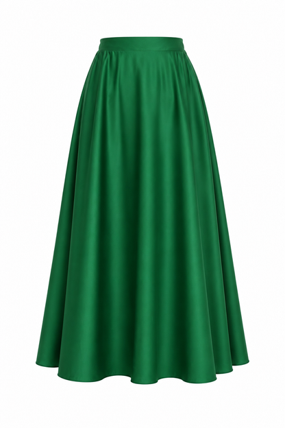 Satin Flowy Maxi Skirt