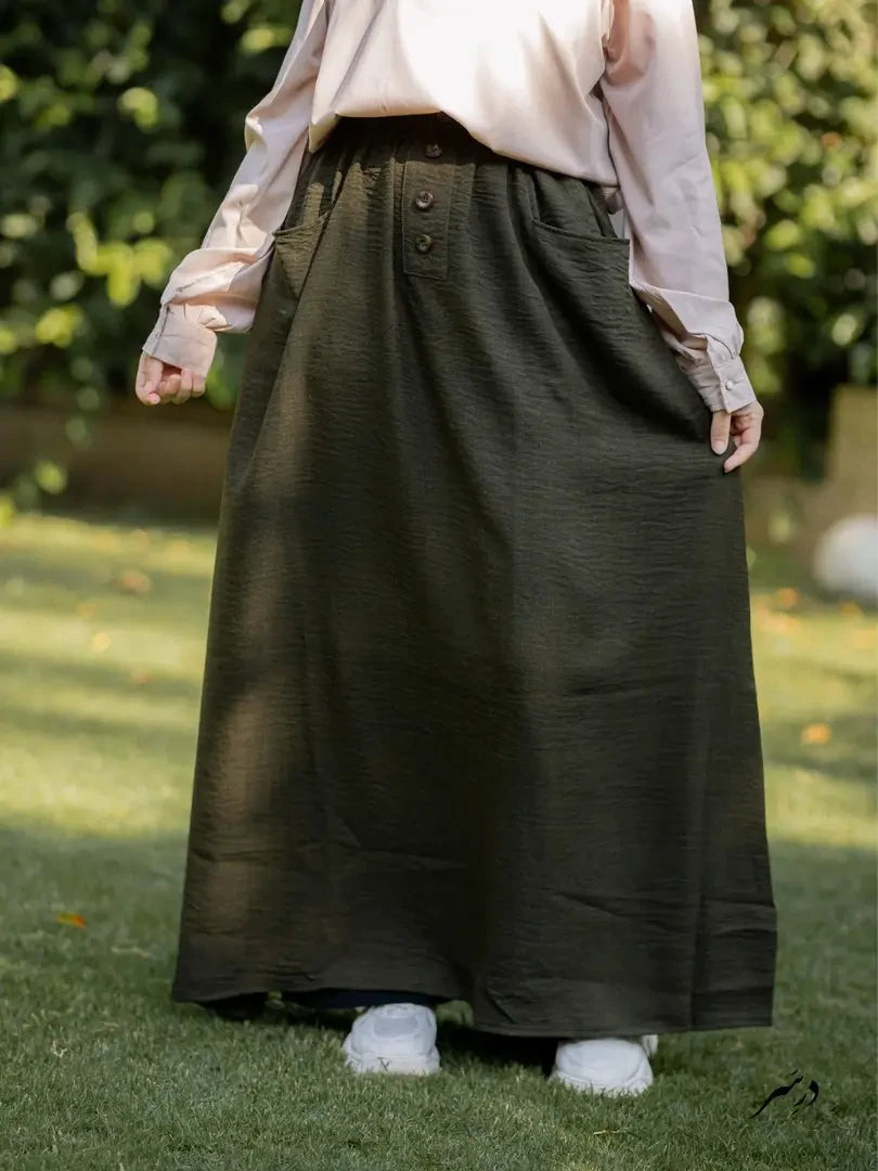 Linen Skirt with front pockets