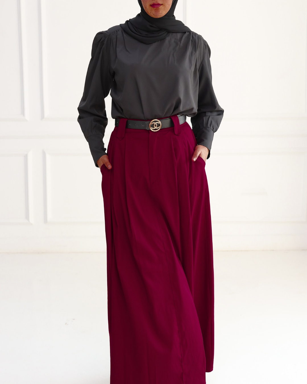 Red Pleated skirt