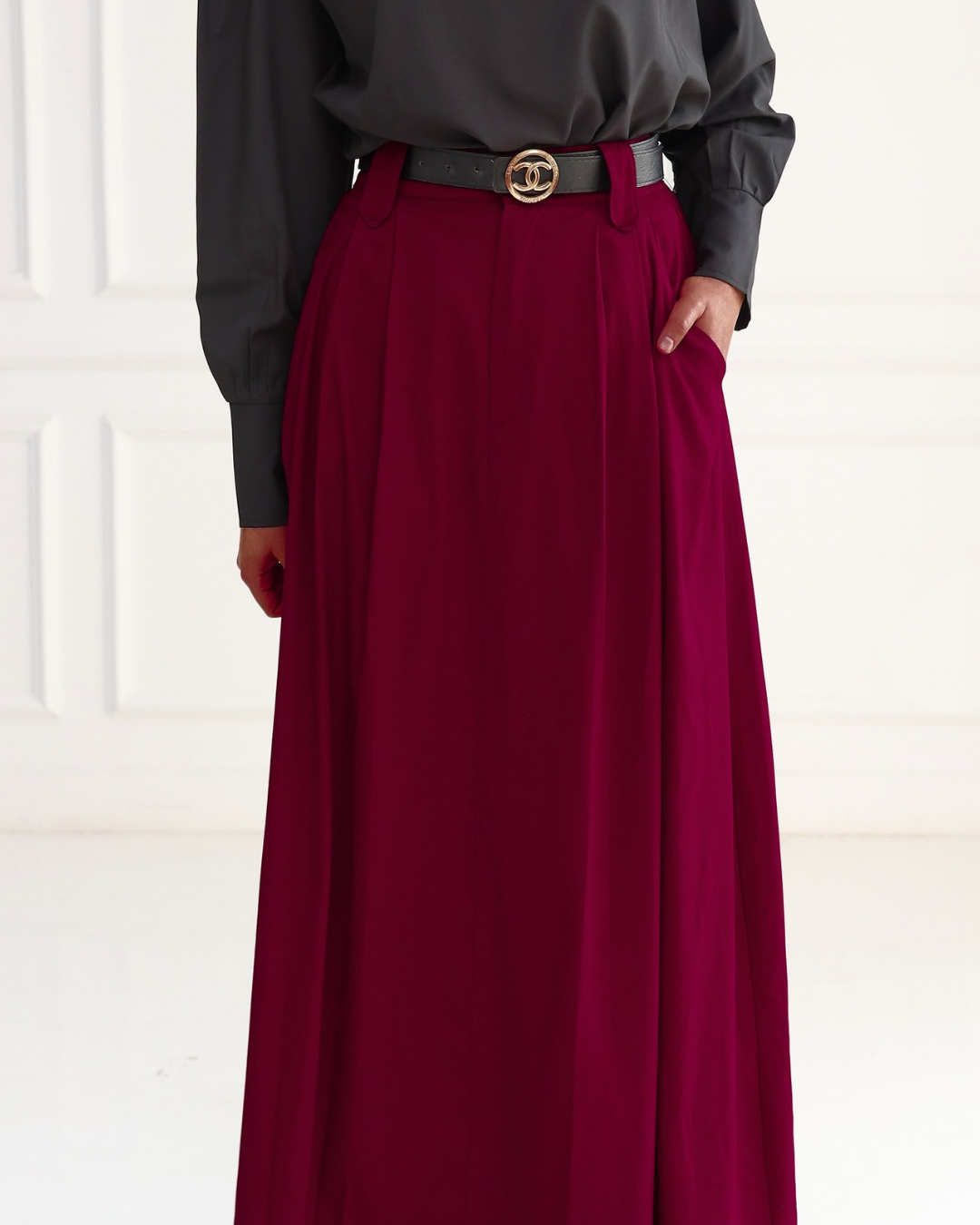 Red Pleated skirt
