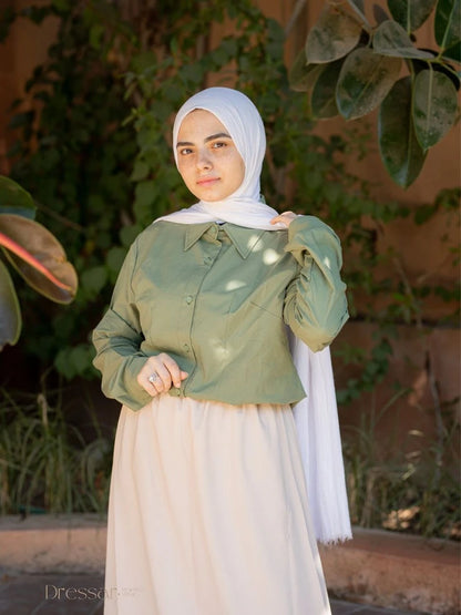 Olive cotton shirt