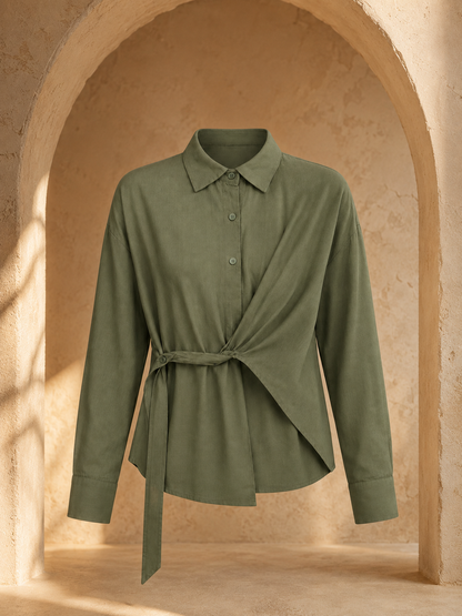 Wrap Tie Shirt Blouse