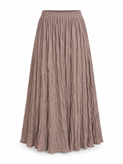 Crinkled Pleated Maxi Skirt