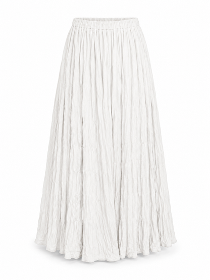 Crinkled Pleated Maxi Skirt