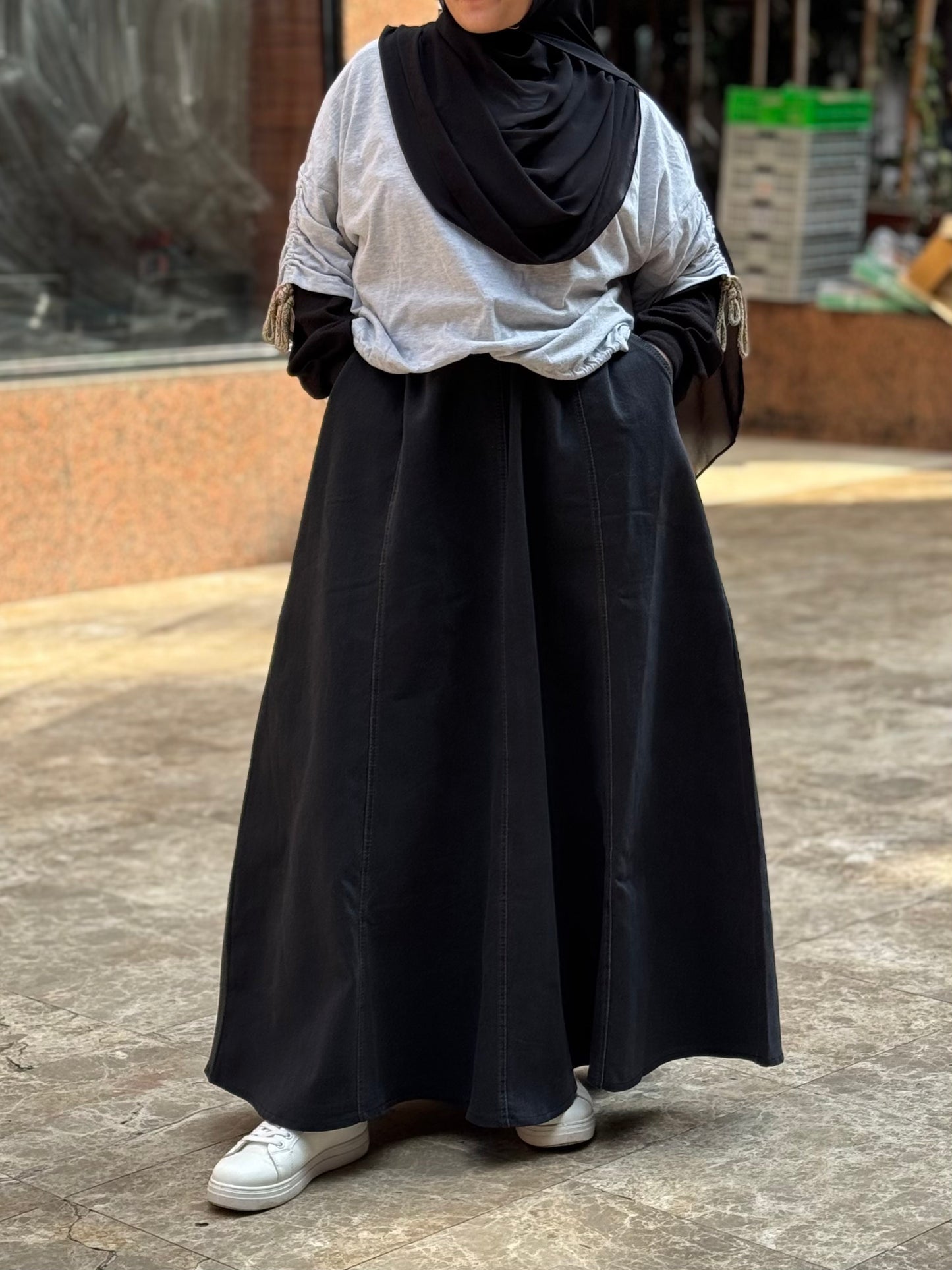 Black Cloche jeans skirt