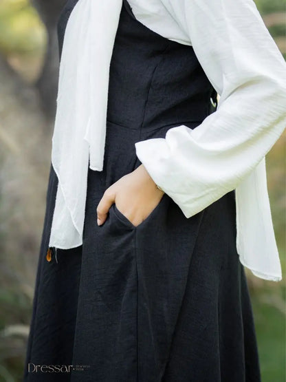 Black square dress