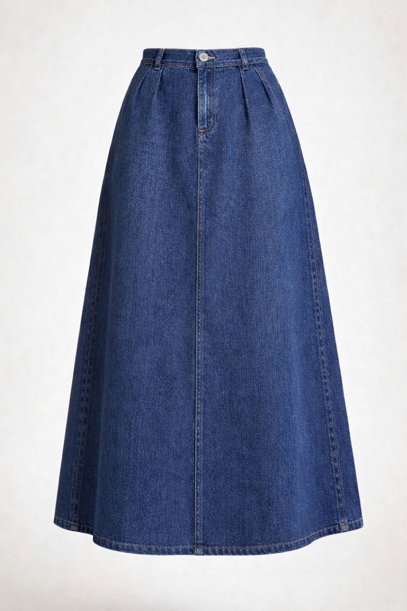 Pleated Blue jeans skirt