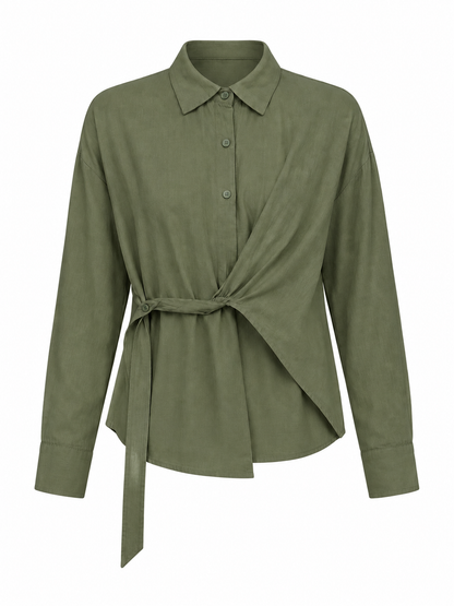 Wrap Tie Shirt Blouse