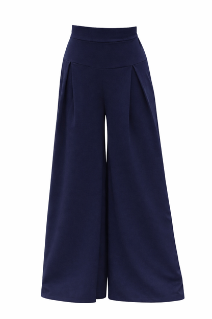 Luxury Wide-Leg Maxi Pants with Pleats | بنطلون واسع فاخر للمحجبات