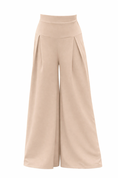 Luxury Wide-Leg Maxi Pants with Pleats | بنطلون واسع فاخر للمحجبات