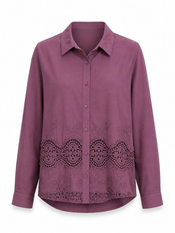 Satin blouse with a bow print on the chest