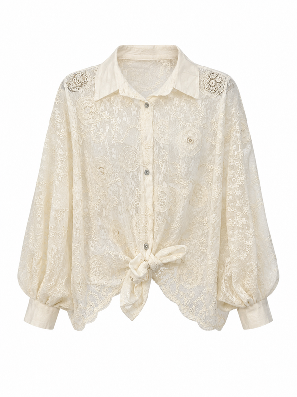 Sheer cream-colored Gobier shirt